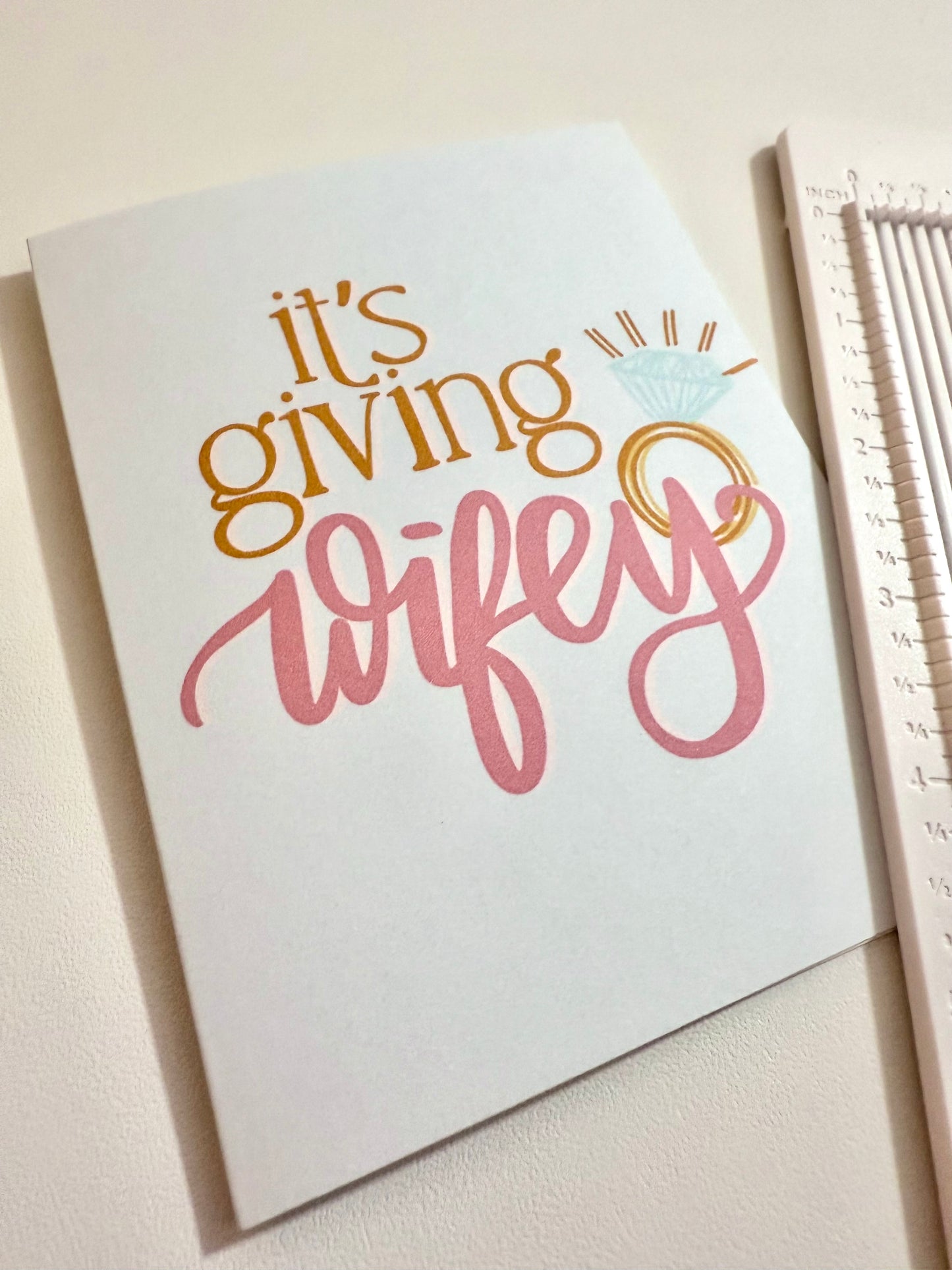 “It’s Giving Wifey” Engagement Card | Trendy Modern Bride A2 Congratulations Card