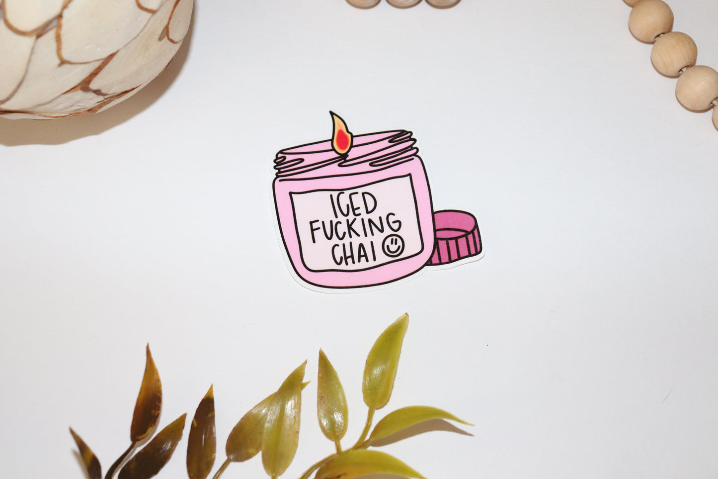 Iced F*cking Chai Vinyl Sticker | Candle Scent Sticker
