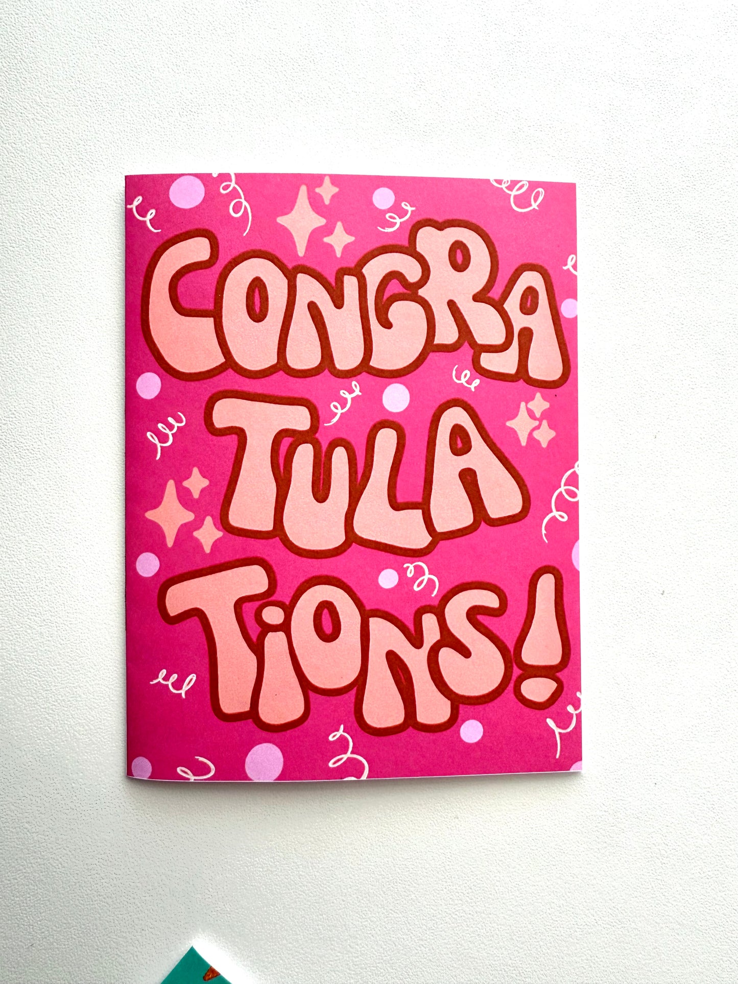 Pink Confetti Congrats Card Set | Bold Celebration A2 Stationery (15–30 Cards with Envelopes)