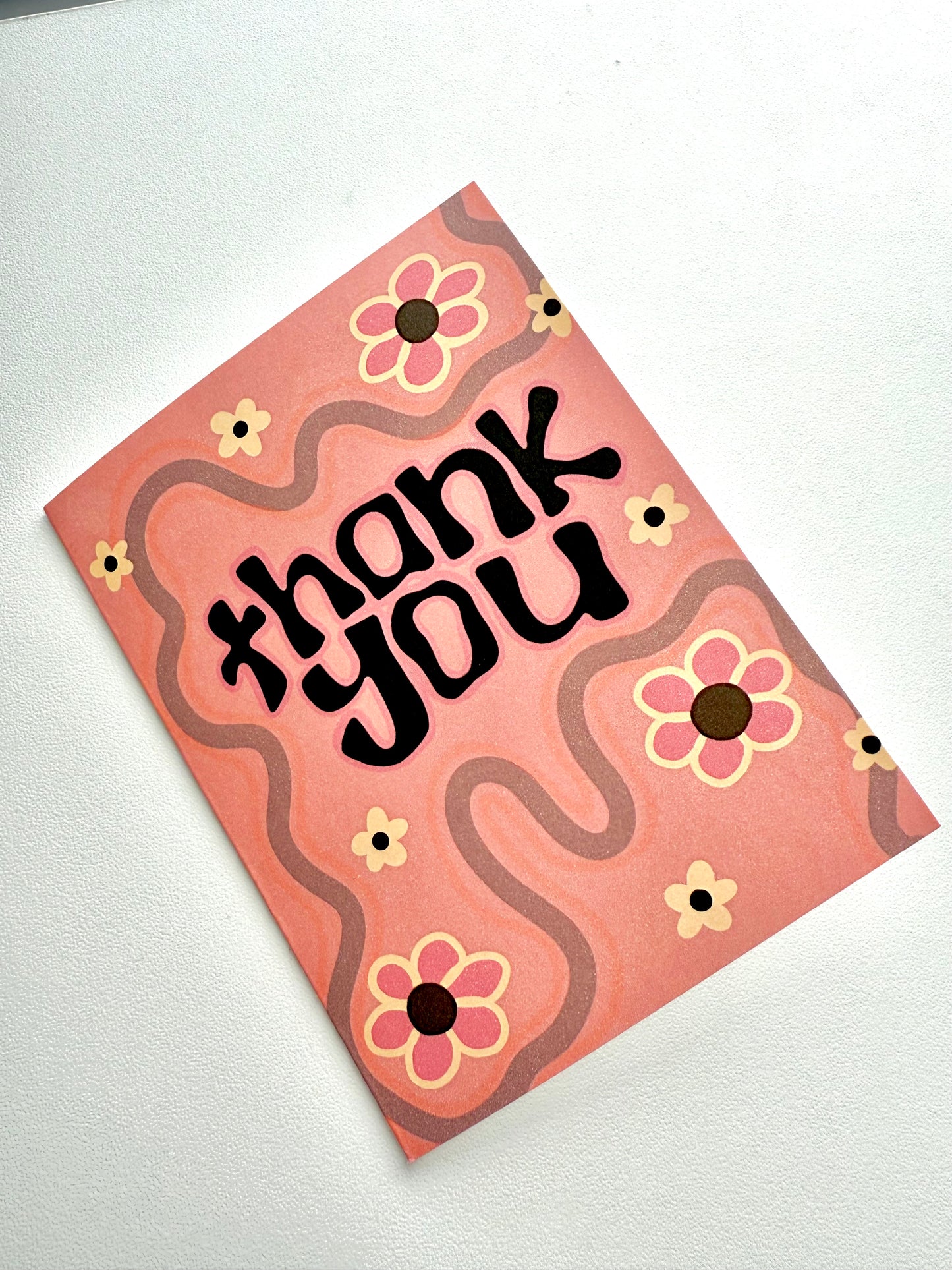 Retro Floral Thank You Card Set | A2 Vintage Flower Stationery (15–30 Cards with Envelopes)