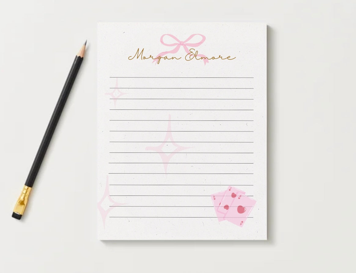 Poker Card Custom Notepad | Personalized Playing Card Stationery