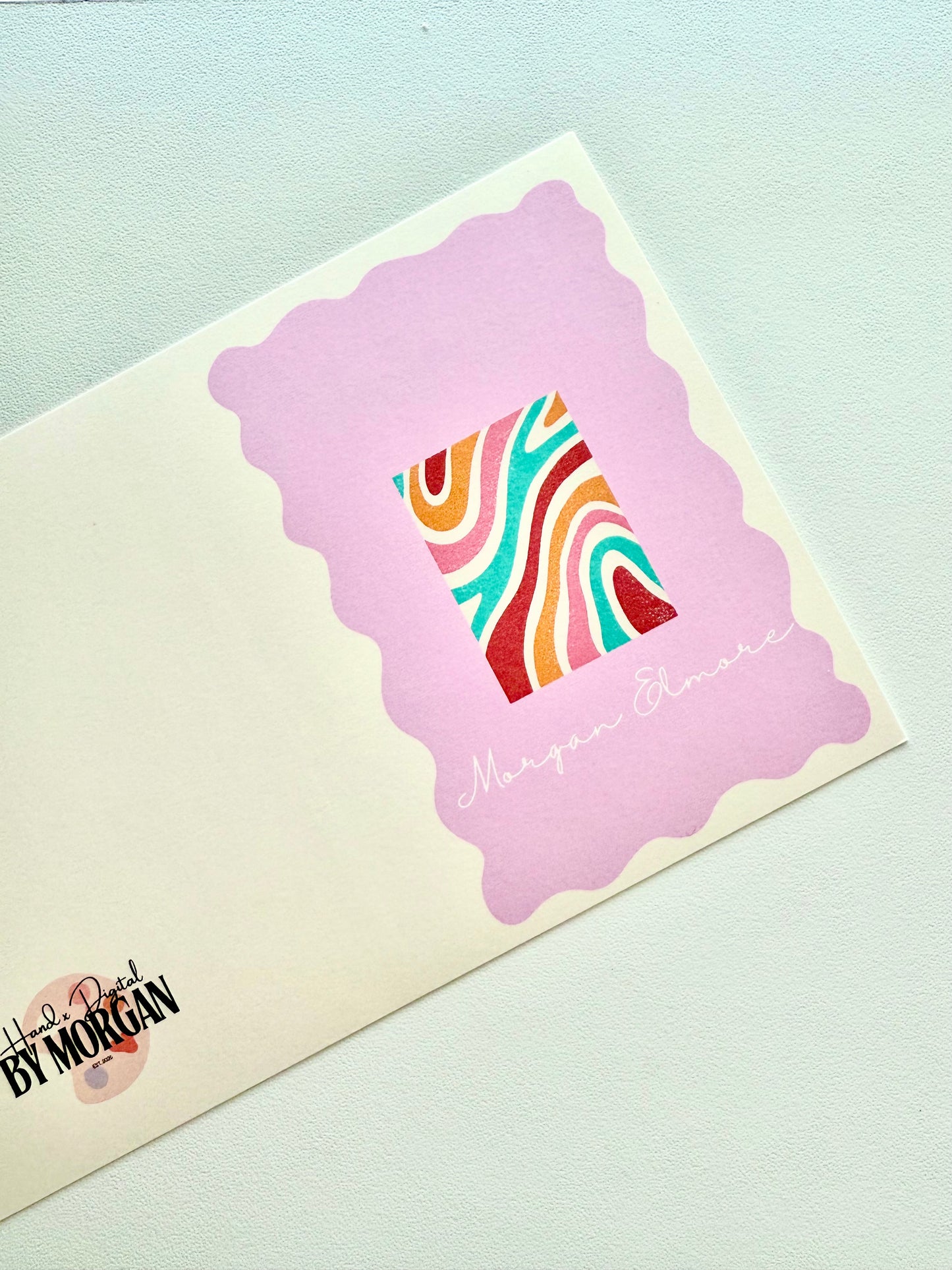 Personalized Abstract Note Cards – Modern Custom Stationery with Envelopes