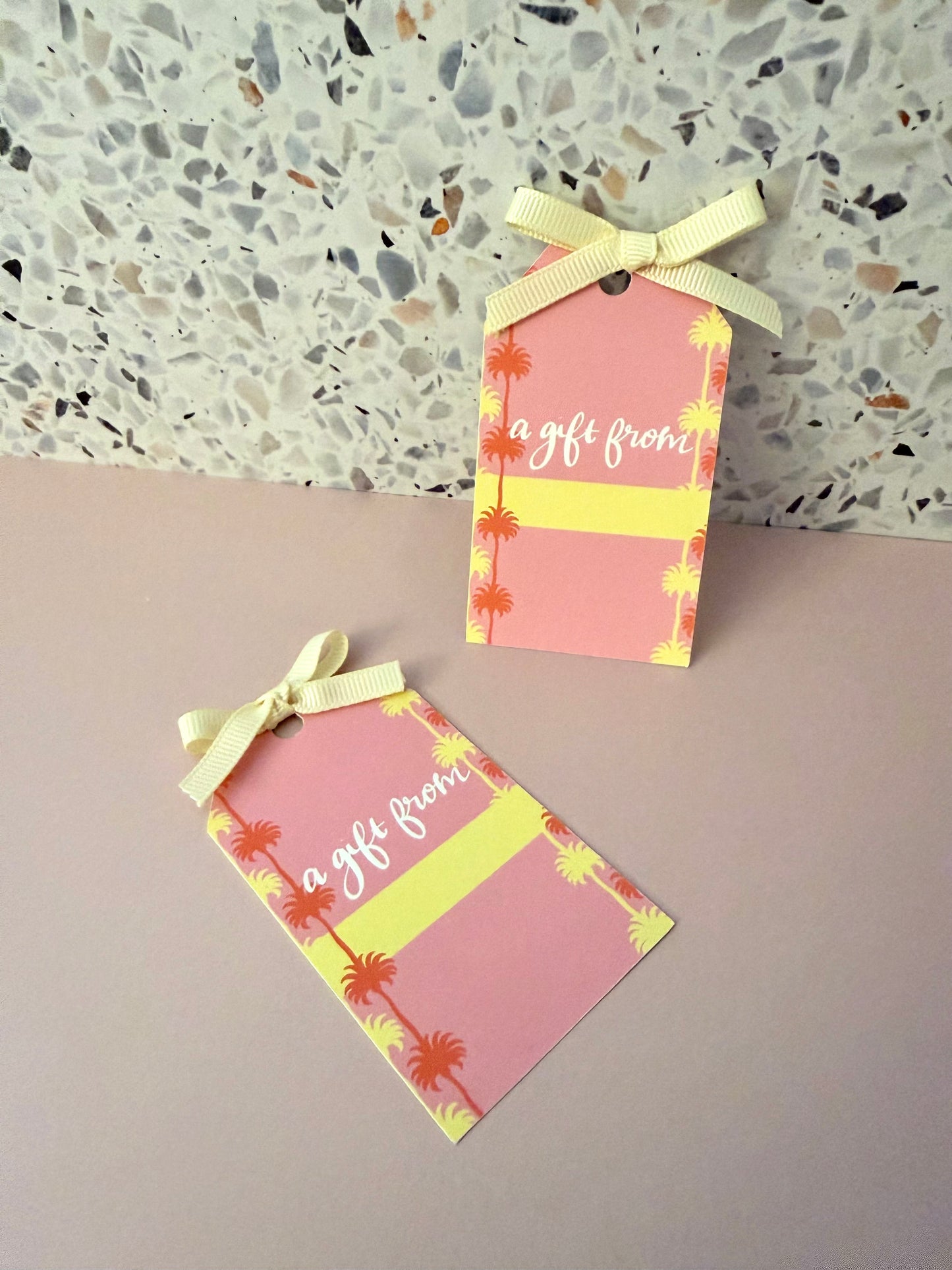 Gift Tags | A Gift From Tag - Pink and Yellow