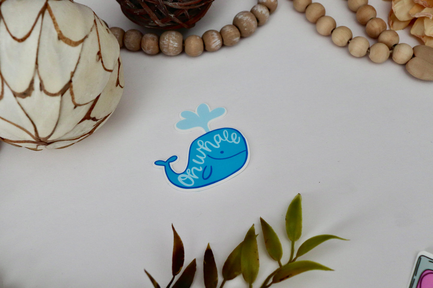“Oh Whale” Vinyl Sticker | Cute Whale Sticker
