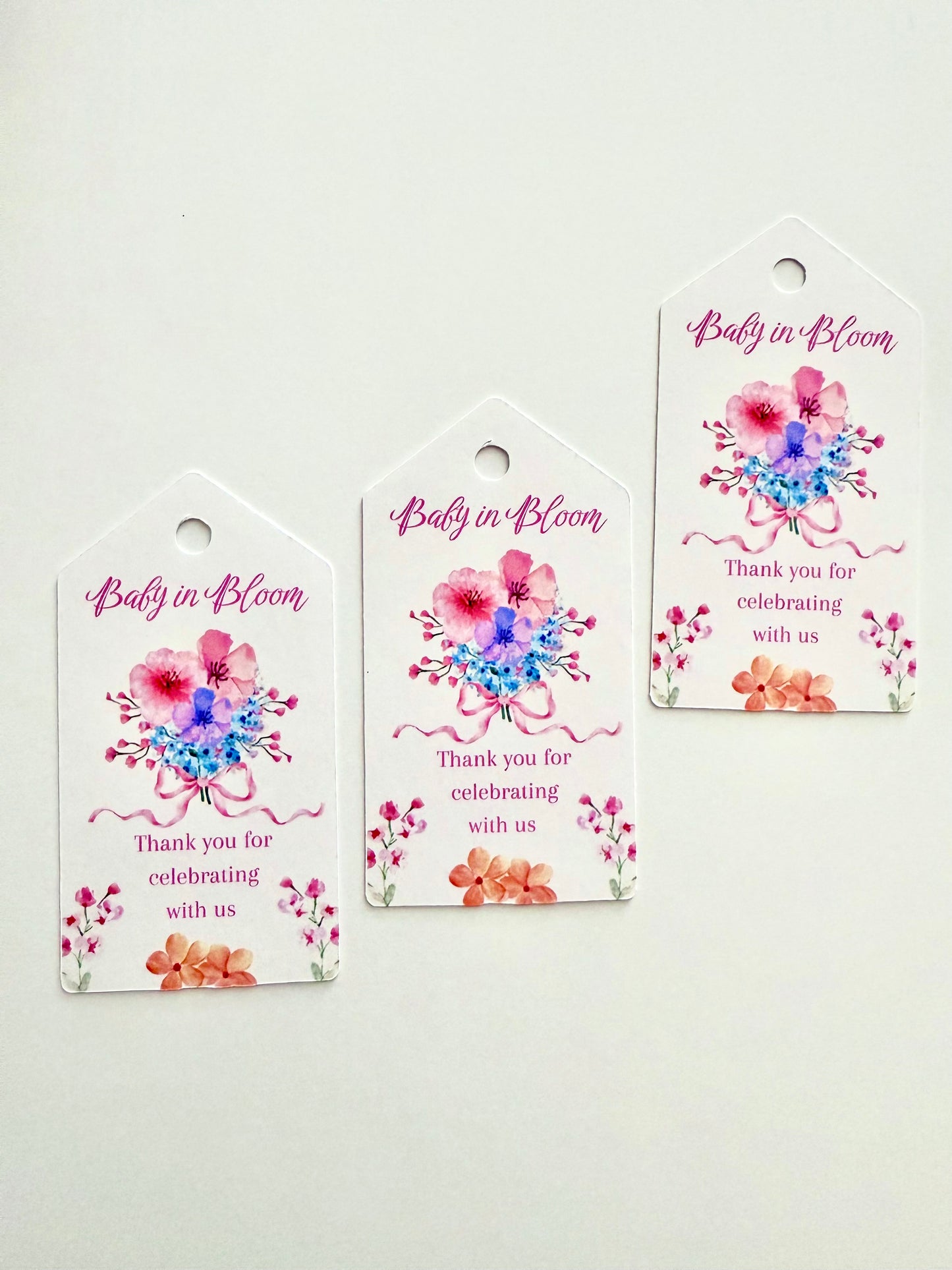 Baby In Bloom Gift Tags – Floral Baby Shower Favor Tags (45 Count)