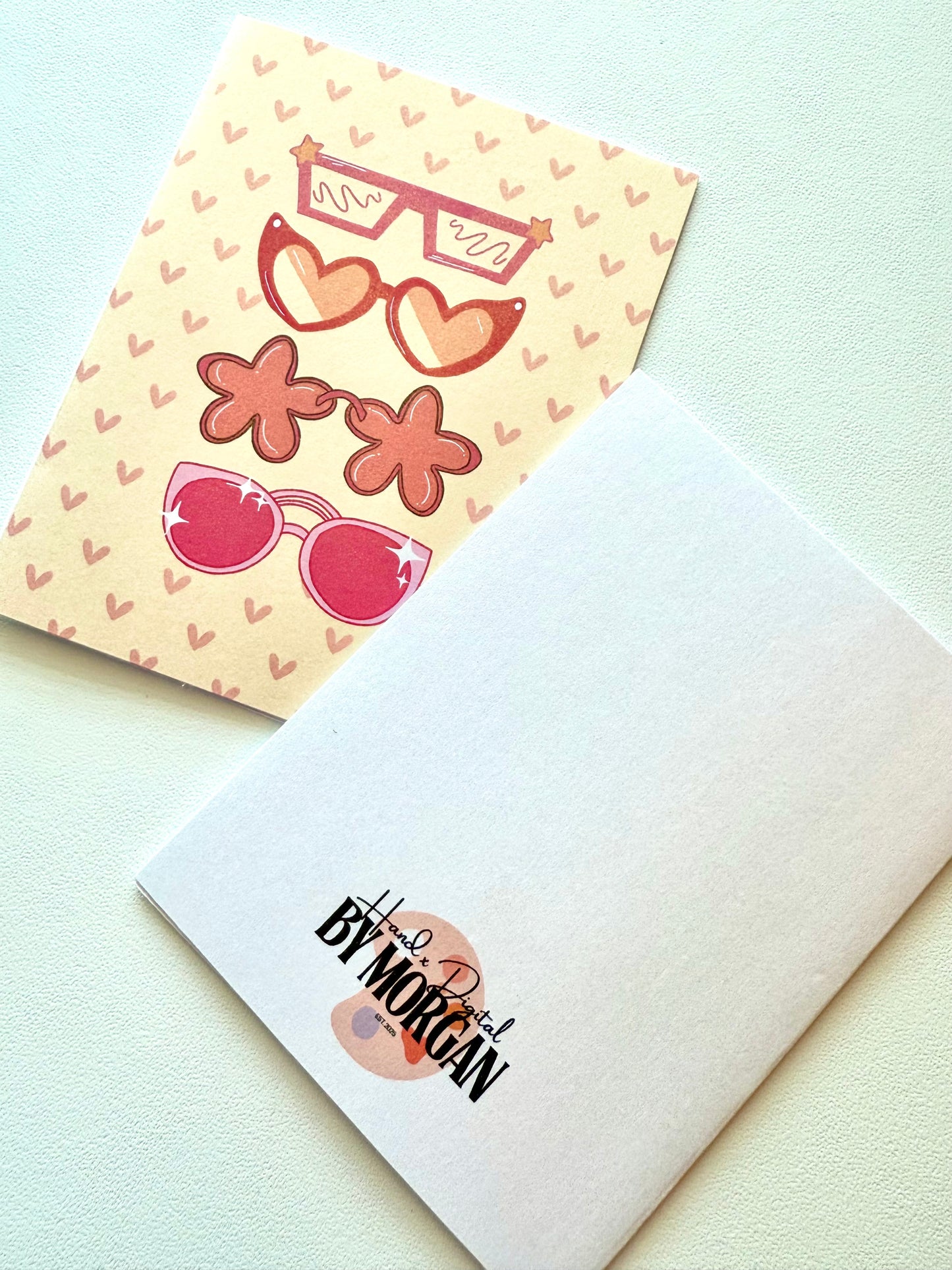 Retro Sunnies Greeting Card Set | A2 Vintage Sunglasses Stationery with Envelopes