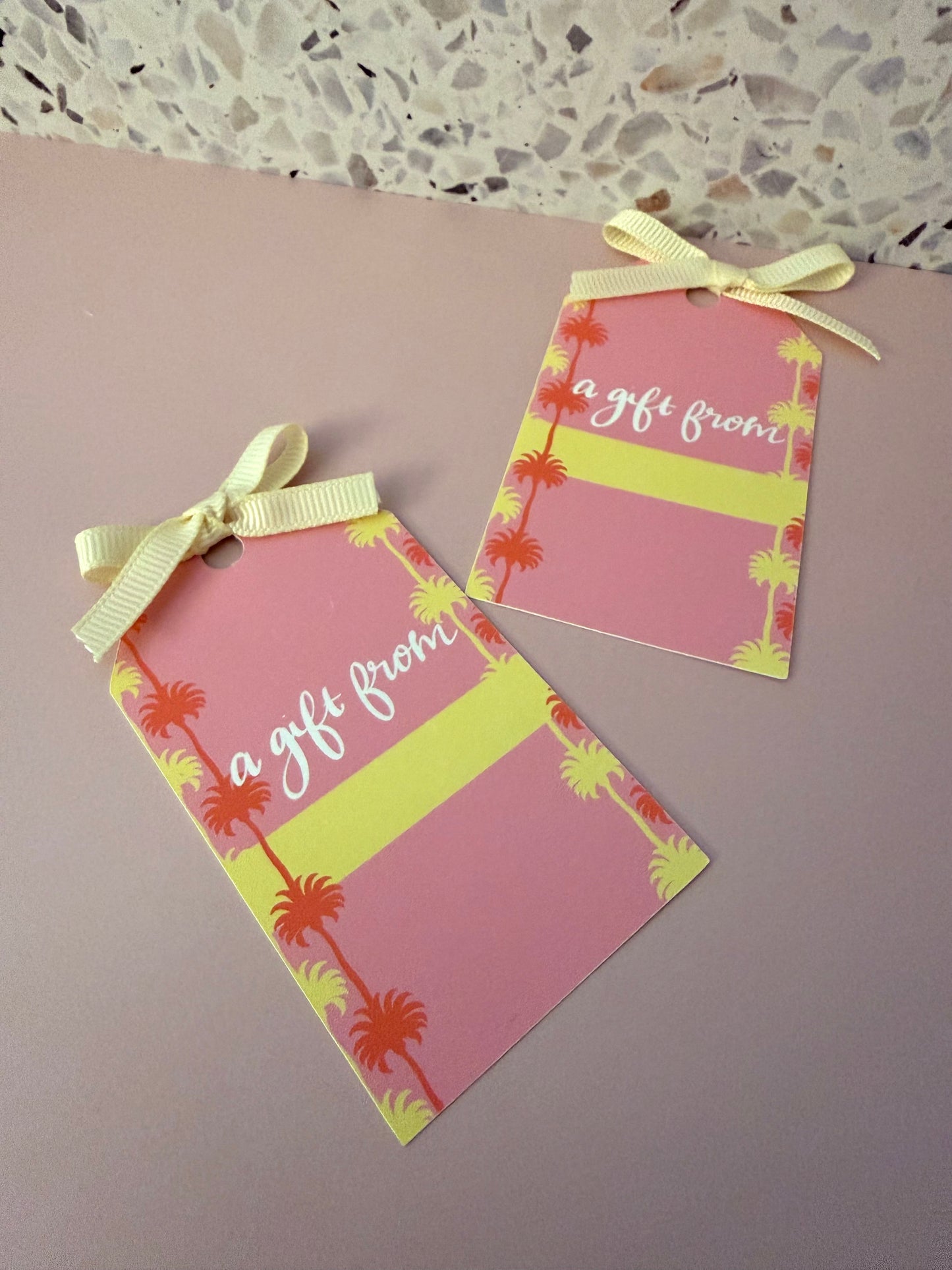 Gift Tags | A Gift From Tag - Pink and Yellow