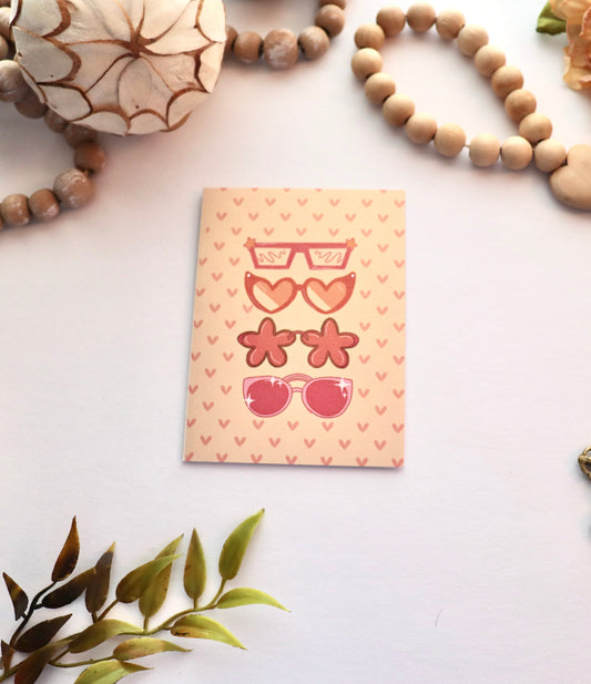 Retro Sunnies Greeting Card Set | A2 Vintage Sunglasses Stationery with Envelopes