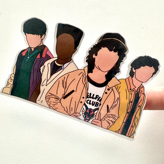 80s Friend Group Sticker – Retro Nostalgia TV Aesthetic Vinyl