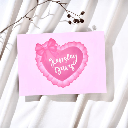 Personalized Heart Note Cards – Custom Romantic Stationery with Envelopes