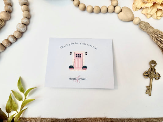 Custom Realtor Referral Thank You Cards | Personalized A2 Real Estate Stationery with Envelopes