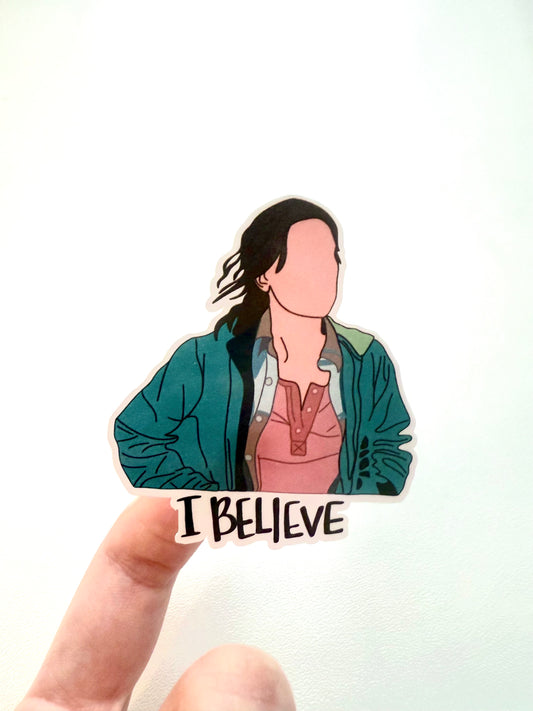 Vintage Sci-Fi Inspired “I Believe” Sticker – Retro Aesthetic Decal