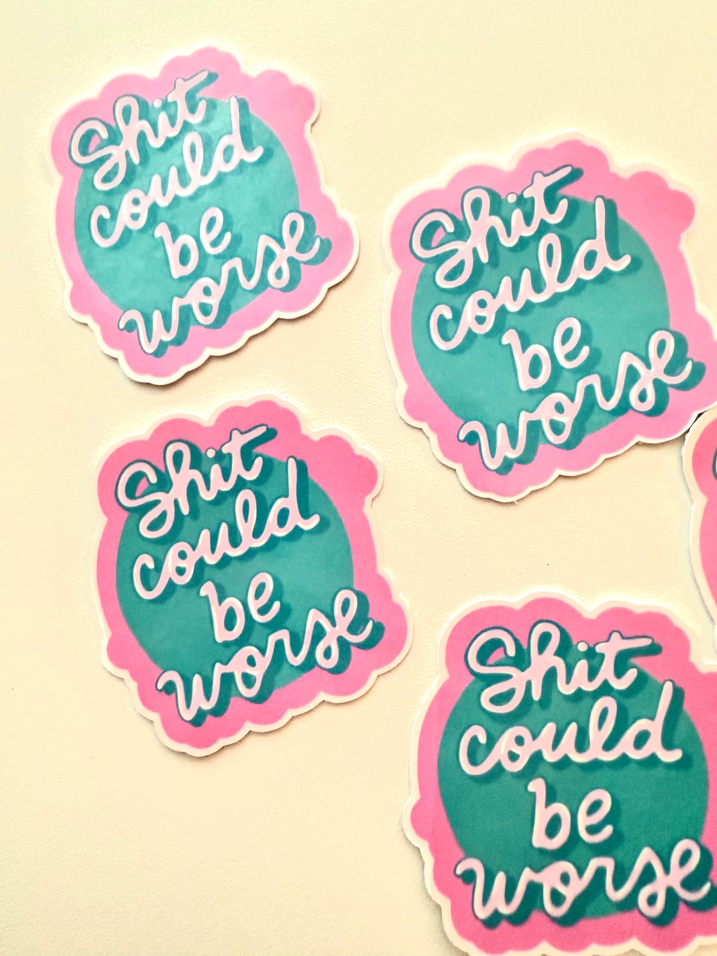 Sh*t Could Be Worse” Sticker | Funny Sarcastic Positive Quote Vinyl Decal