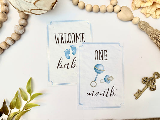 Baby Milestone Cards - Set of 13 | Baby Shower Gifts