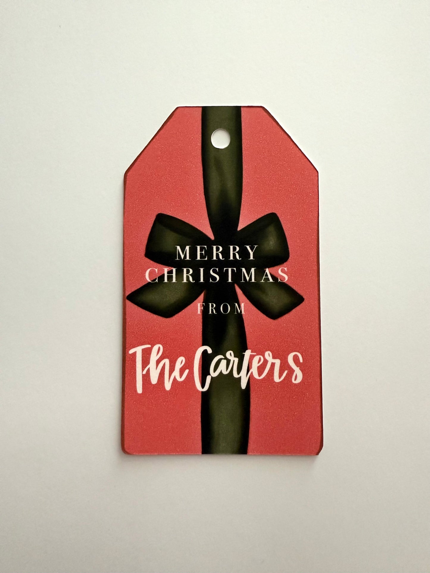 Personalized Christmas Bow Gift Tags – Custom Name Holiday Present Tags
