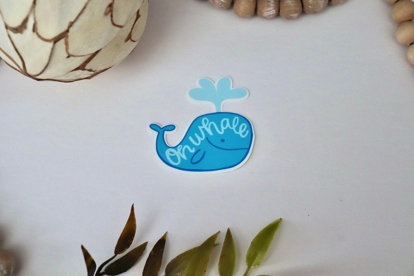 “Oh Whale” Vinyl Sticker | Cute Whale Sticker