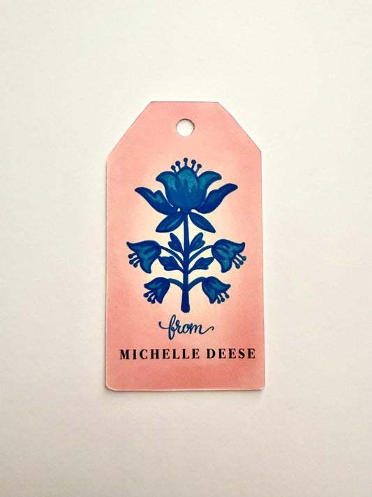 Floral Personalized Gift Tags – Custom Name Elegant Present Tags