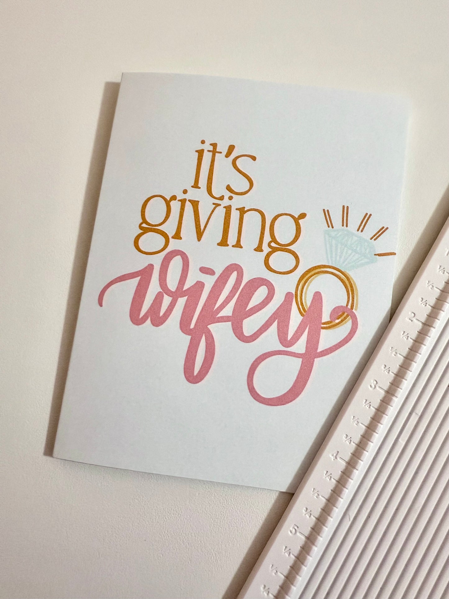 “It’s Giving Wifey” Engagement Card | Trendy Modern Bride A2 Congratulations Card