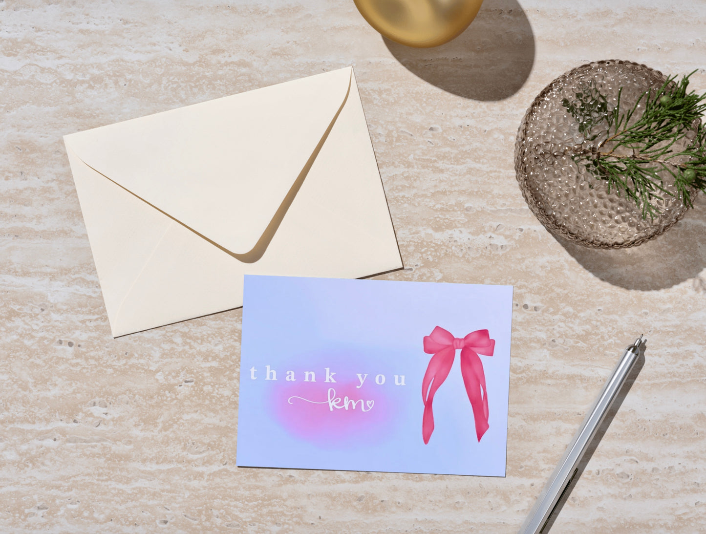 Personalized A2 Thank You Card with Envelope – Custom Business or Client Thank You Card