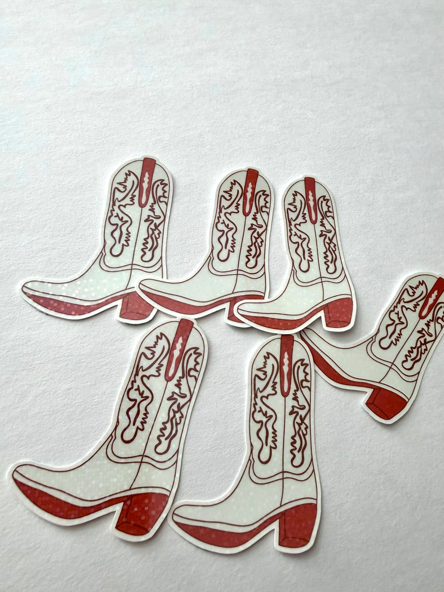 Holographic Cowgirl Boot Sticker | Western Aesthetic Sparkle Vinyl Decal