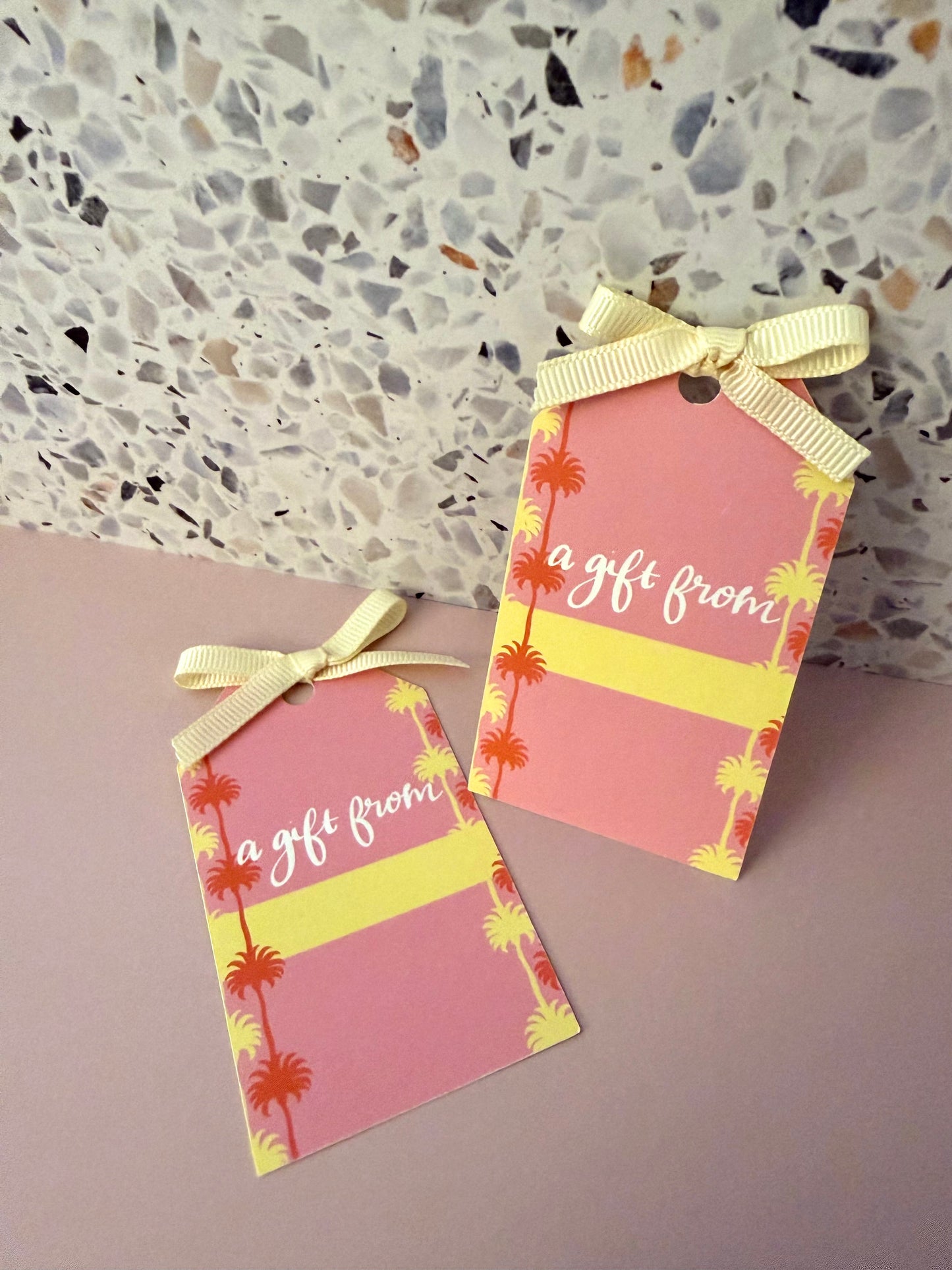 Gift Tags | A Gift From Tag - Pink and Yellow