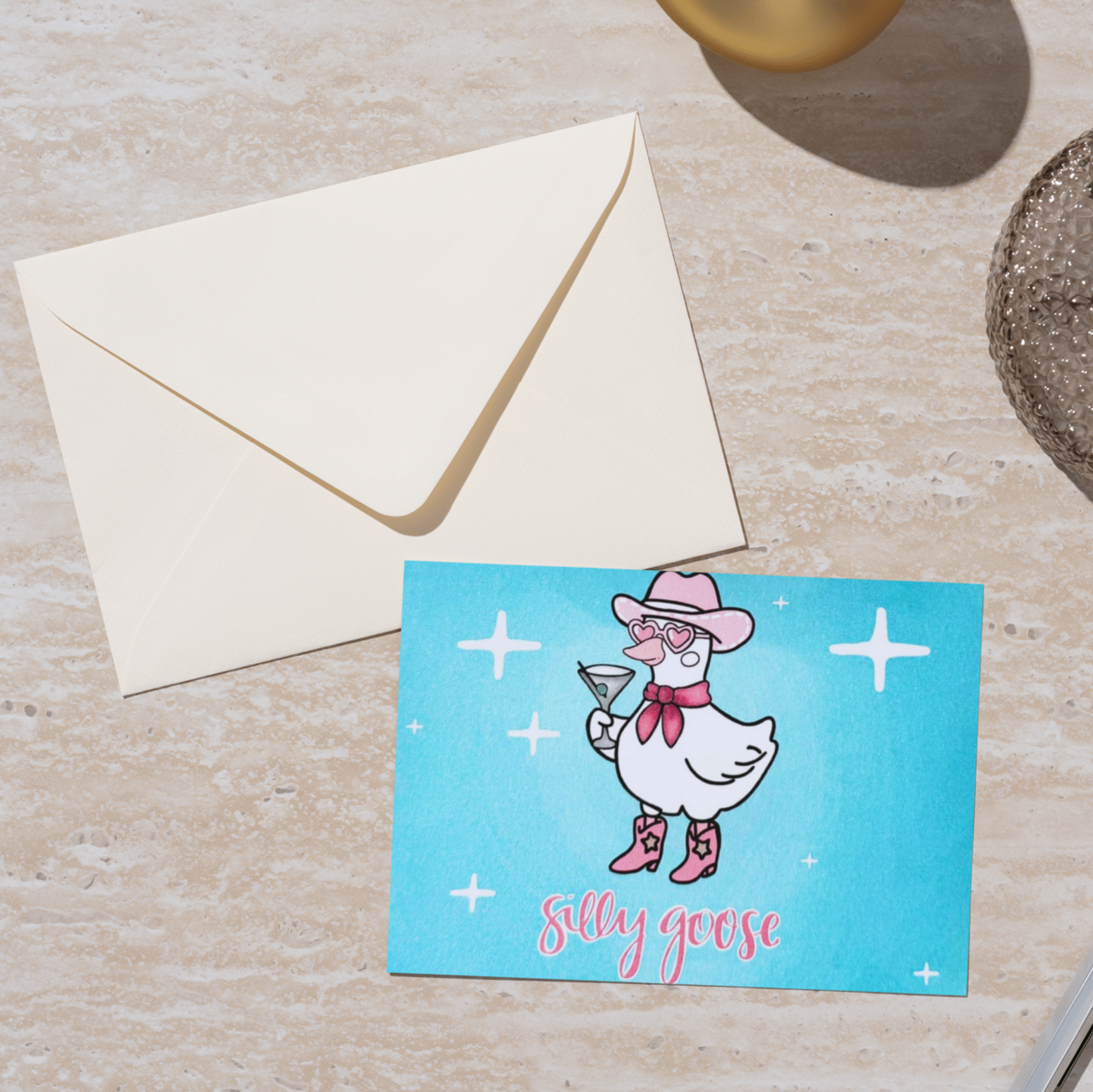 “Silly Goose” Funny A2 Greeting Card – Cute Everyday Friendship Card with Envelope