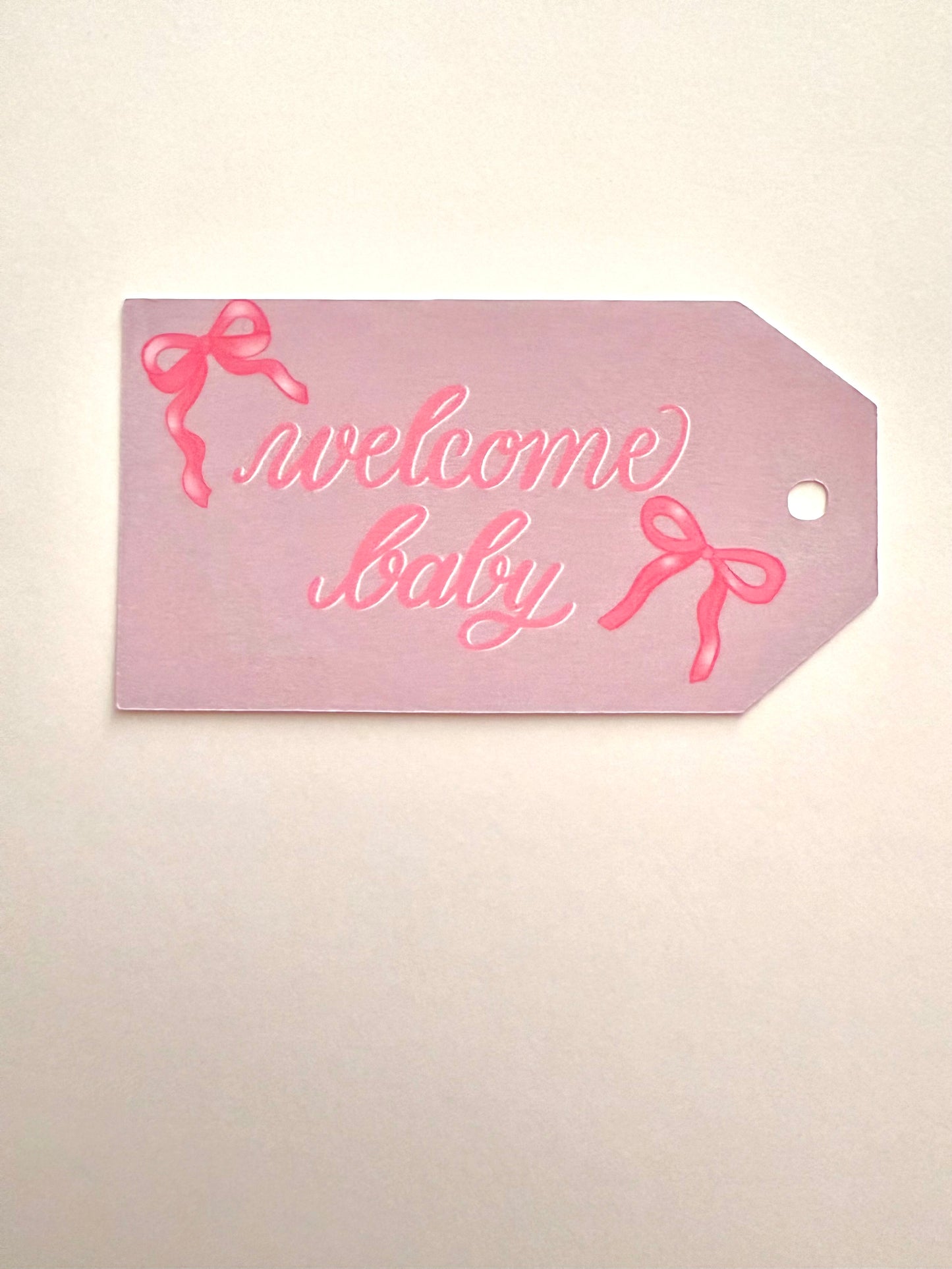 Girls Baby Shower Gift Tag | Cute Minimalist Gift tag