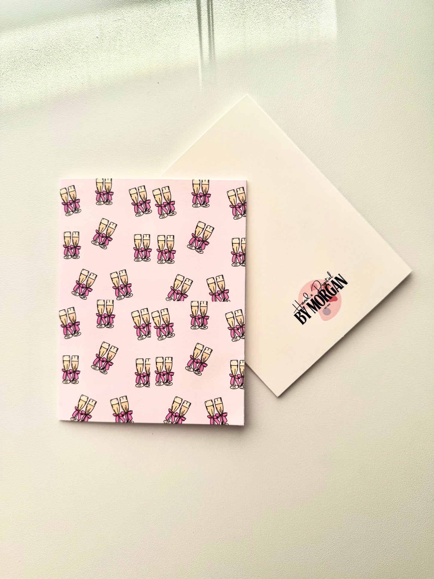 Champagne Celebration A2 Greeting Card – Congrats, Birthday or Engagement Card with Envelope