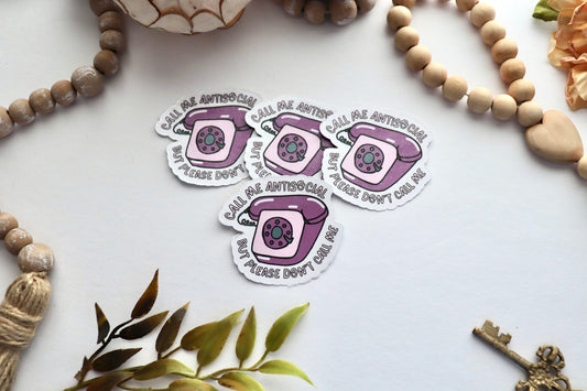 Call Me Antisocial | Antisocial Vinyl Sticker